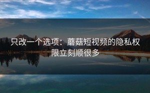 只改一个选项：蘑菇短视频的隐私权限立刻顺很多