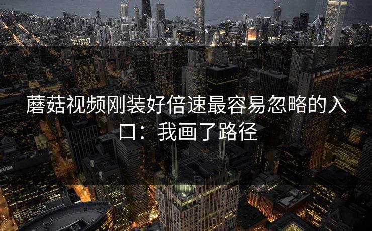 蘑菇视频刚装好倍速最容易忽略的入口：我画了路径