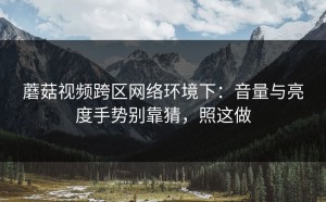 蘑菇视频跨区网络环境下：音量与亮度手势别靠猜，照这做