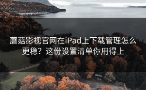 蘑菇影视官网在iPad上下载管理怎么更稳？这份设置清单你用得上