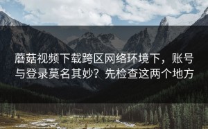 蘑菇视频下载跨区网络环境下，账号与登录莫名其妙？先检查这两个地方