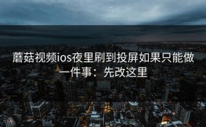 蘑菇视频ios夜里刷到投屏如果只能做一件事：先改这里
