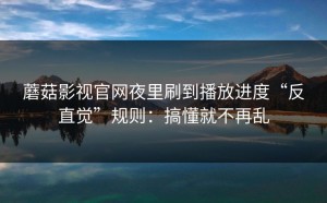蘑菇影视官网夜里刷到播放进度“反直觉”规则：搞懂就不再乱