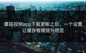 蘑菇视频app下载更新之后，一个设置让缓存管理提升明显