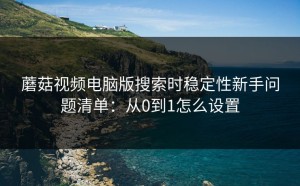 蘑菇视频电脑版搜索时稳定性新手问题清单：从0到1怎么设置