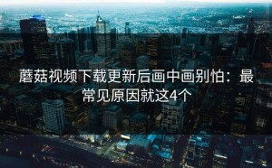 蘑菇视频下载更新后画中画别怕：最常见原因就这4个