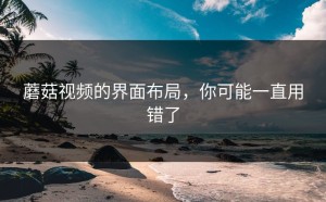 蘑菇视频的界面布局，你可能一直用错了