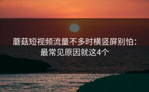 蘑菇短视频流量不多时横竖屏别怕：最常见原因就这4个