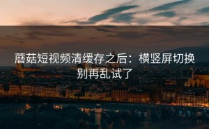 蘑菇短视频清缓存之后：横竖屏切换别再乱试了