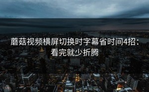 蘑菇视频横屏切换时字幕省时间4招：看完就少折腾