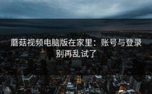 蘑菇视频电脑版在家里：账号与登录别再乱试了