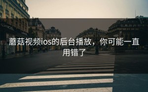 蘑菇视频ios的后台播放，你可能一直用错了