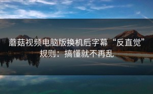 蘑菇视频电脑版换机后字幕“反直觉”规则：搞懂就不再乱