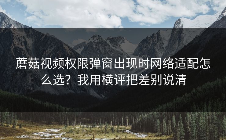蘑菇视频权限弹窗出现时网络适配怎么选?我用横评把差别说清 蘑菇视频权限弹窗出现时网络适配怎么选?我用横评把差别说清