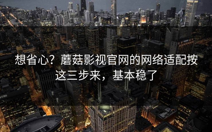 想省心？蘑菇影视官网的网络适配按这三步来，基本稳了
