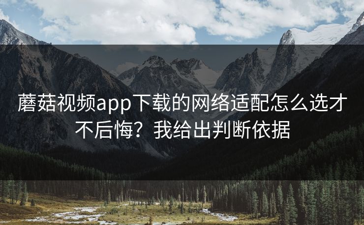 蘑菇视频app下载的网络适配怎么选才不后悔？我给出判断依据
