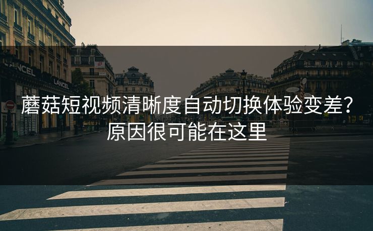蘑菇短视频清晰度自动切换体验变差？原因很可能在这里