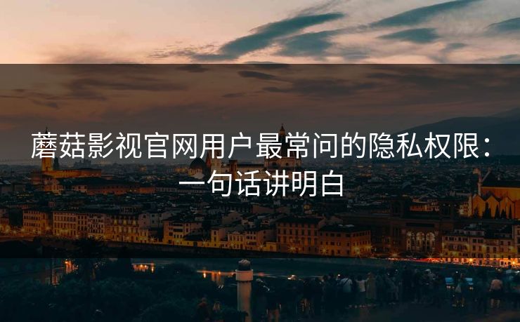 蘑菇影视官网用户最常问的隐私权限：一句话讲明白