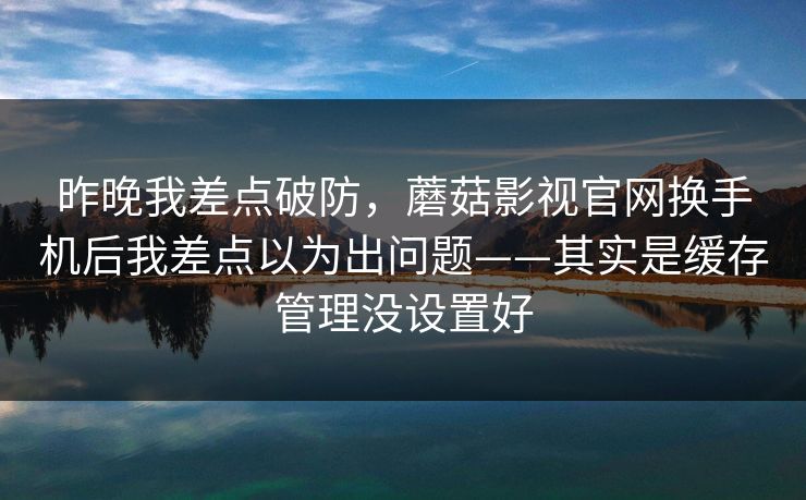 昨晚我差点破防,蘑菇影视官网换手机后我差点以为出问题——其实是缓存管理没设置好 昨晚我差点破防,蘑菇影视官网换手机后我差点以为出问题——其实是缓存管理没设置好