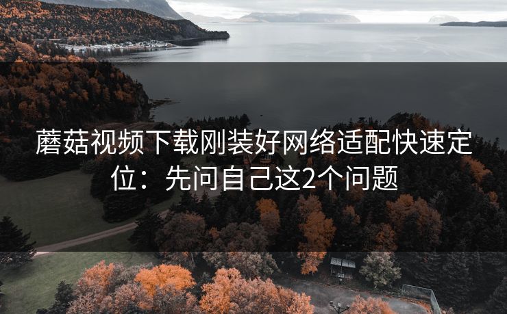 蘑菇视频下载刚装好网络适配快速定位:先问自己这2个问题 蘑菇视频下载刚装好网络适配快速定位:先问自己这2个问题